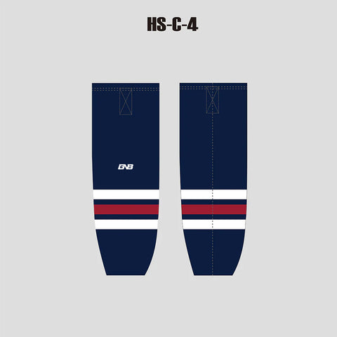 HSC4 Sublimated Custom Navy Team Hockey Socks