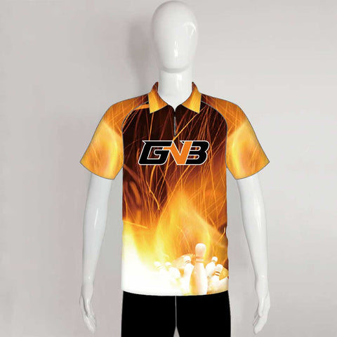 BJX5 Burning Flame Sublimated Custom Cool Blank Bowling Jerseys