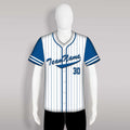X10 Blue Pinstripes Customized Baseball Jerseys No Minimum
