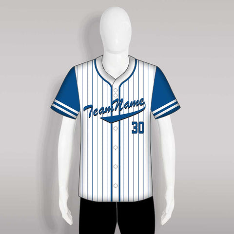 X10 Blue Pinstripes Customized Baseball Jerseys No Minimum