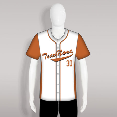 X12 White and Orange Custom Sublimated Baseball Jerseys For Team