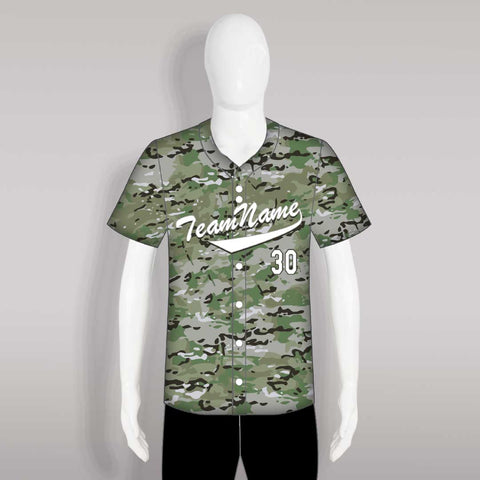 X14 Full Button Custom Camo Baseball Jerseys For Youth Adult