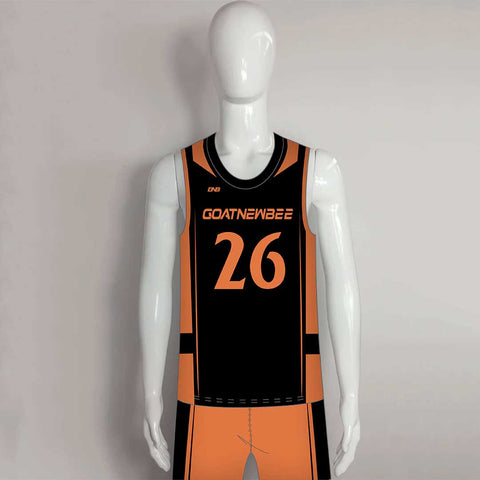 BSKX19 Plain Black Sublimated Custom Boys Girls Basketball Uniforms
