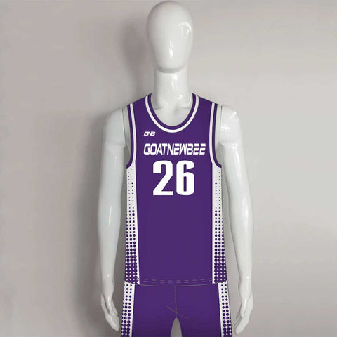 BSKX26 Purple White Custom Basketball Practice and Game Jerseys