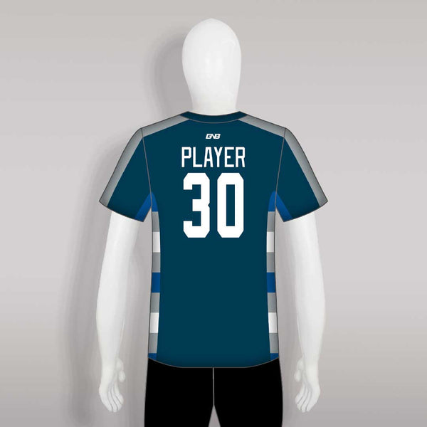 X2 Blue Grey Retro V-Neck Custom Baseball Softball Jerseys