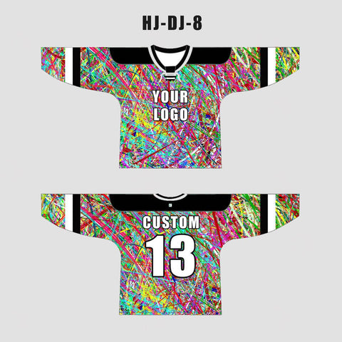 Abstract Colorful Lines Custom EDM Artist Hockey/Basketball/Baseball Jerseys