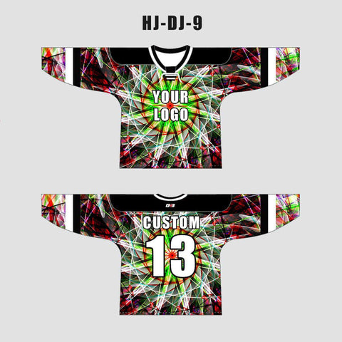 Psychedelic Fluorescent Flower Custom EDM DJ Hockey/Basketball/Baseball Jerseys