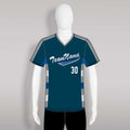 X2 Blue Grey Retro V-Neck Custom Baseball Softball Jerseys