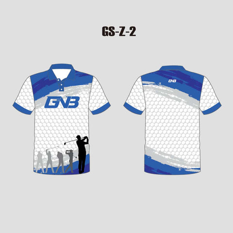 Z2 Hexagon Pattern Fully Sublimated Custom Golf Polos Shirts