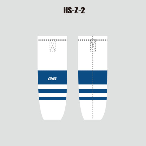 HSZ2 Sublimated White Custom Team Hockey Socks
