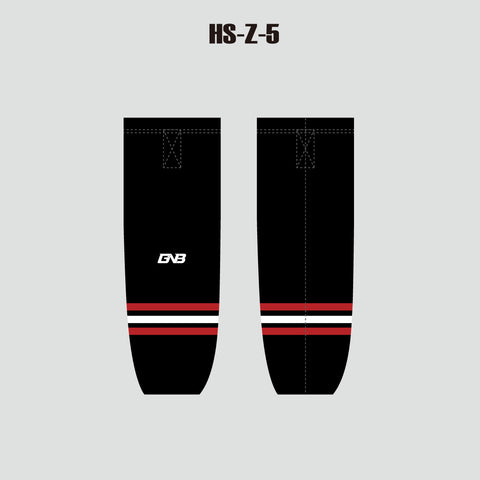 HSZ5 Sublimated Custom Black Hockey Socks
