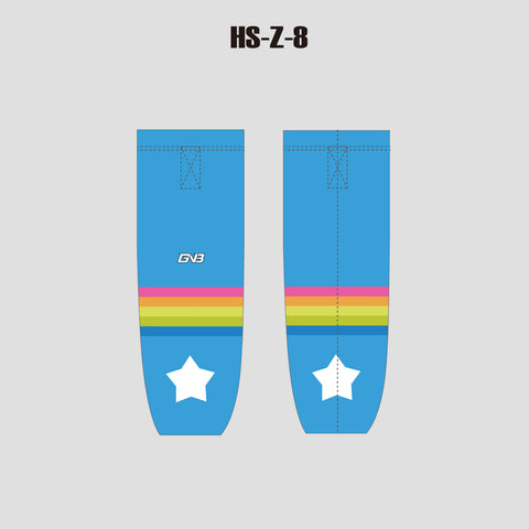 HSZ8 Polyester Sublimated Custom Youth Kids Hockey Socks