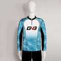 FJL2 Water Pattern Custom Blue Fishing Jerseys 1/4 Zip