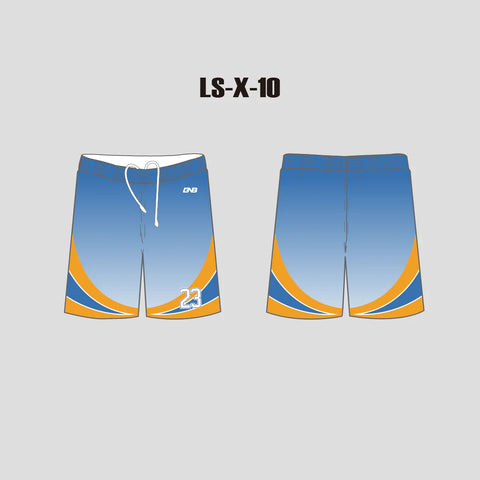 X10 Gradient Blue Orange Men's Women's Custom Lacrosse Shorts