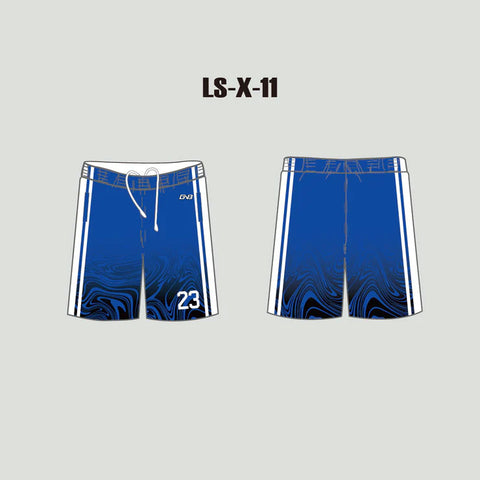 X11 Marble Texture Blue Custom Cool Lacrosse Shorts
