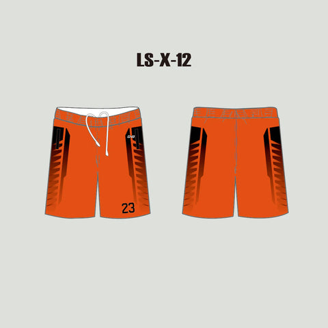 X12 Saw Tooth Pattern Orange Custom Lacrosse Shorts Mens Womens
