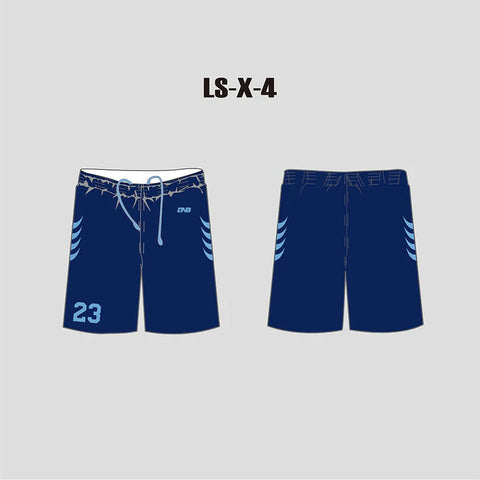 X4 Navy Blue Custom Lacrosse Shorts For Adults and Youth