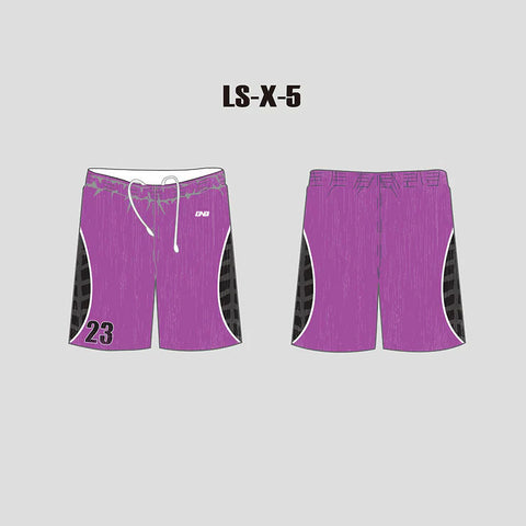 X5 Purple Black Men's and Women's Custom Lacrosse Shorts