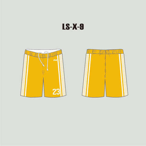 X9 Honeycomb Gold and White Custom Lacrosse Shorts