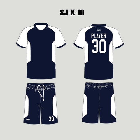 X10 Navy White Custom Men's and Women's Soccer Jerseys