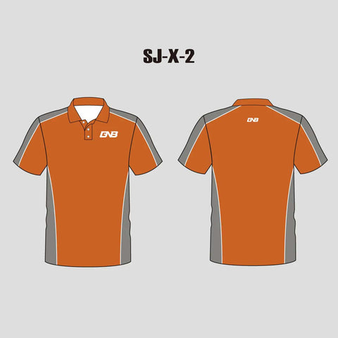 X2 Orange and Grey Sublimated Performance Custom Business Shirts