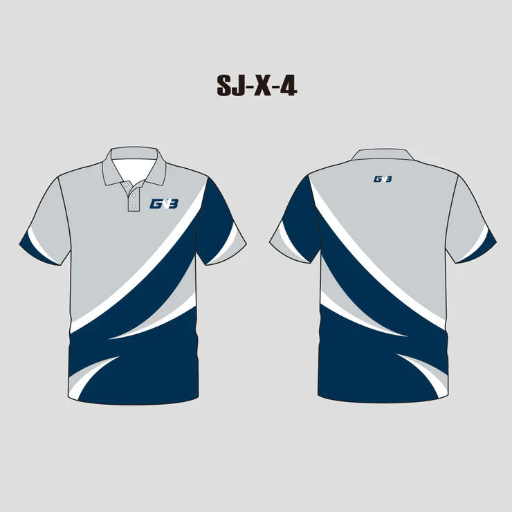 X4 Grey Navy Sublimated Custom Business Staff T Shirts