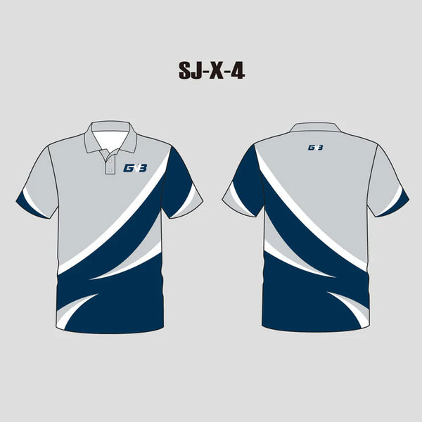 X4 Grey Navy Sublimated Custom Business Staff T Shirts