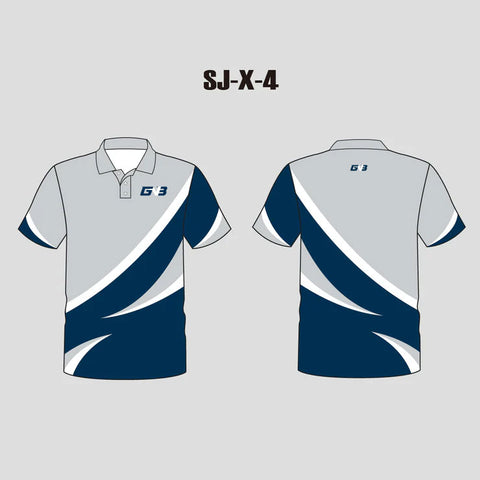 X4 Grey Navy Sublimated Custom Business Staff T Shirts