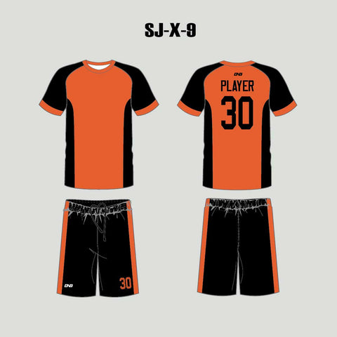 X9 Orange Black Soccer Jerseys Custom Name and Number