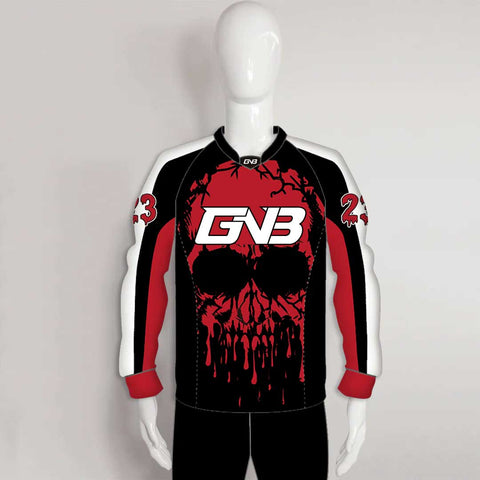 PJX3 Dripping Skull Custom Black and Red Paintball Jerseys