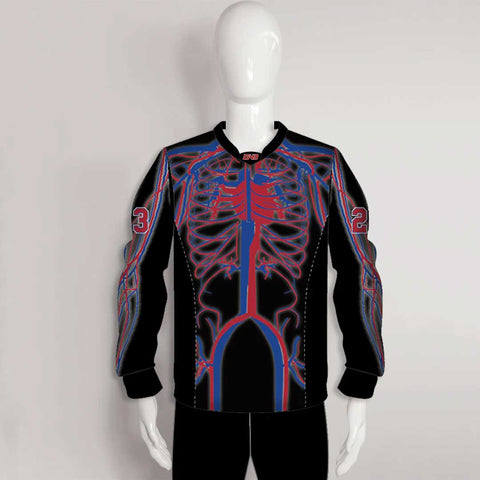 PJX11 Blue Red Skeleton Custom Cool Paintball Jerseys