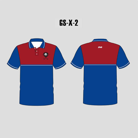 X2 Blue Red Custom Team Golf Shirts