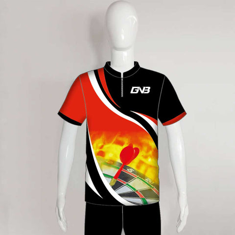 DSX3 Dart Board in Flame Red Black Custom Darts Jerseys