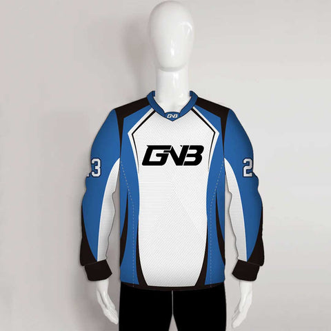 PJX4 Abstract Lines Custom White Blue and Black Paintball Jerseys