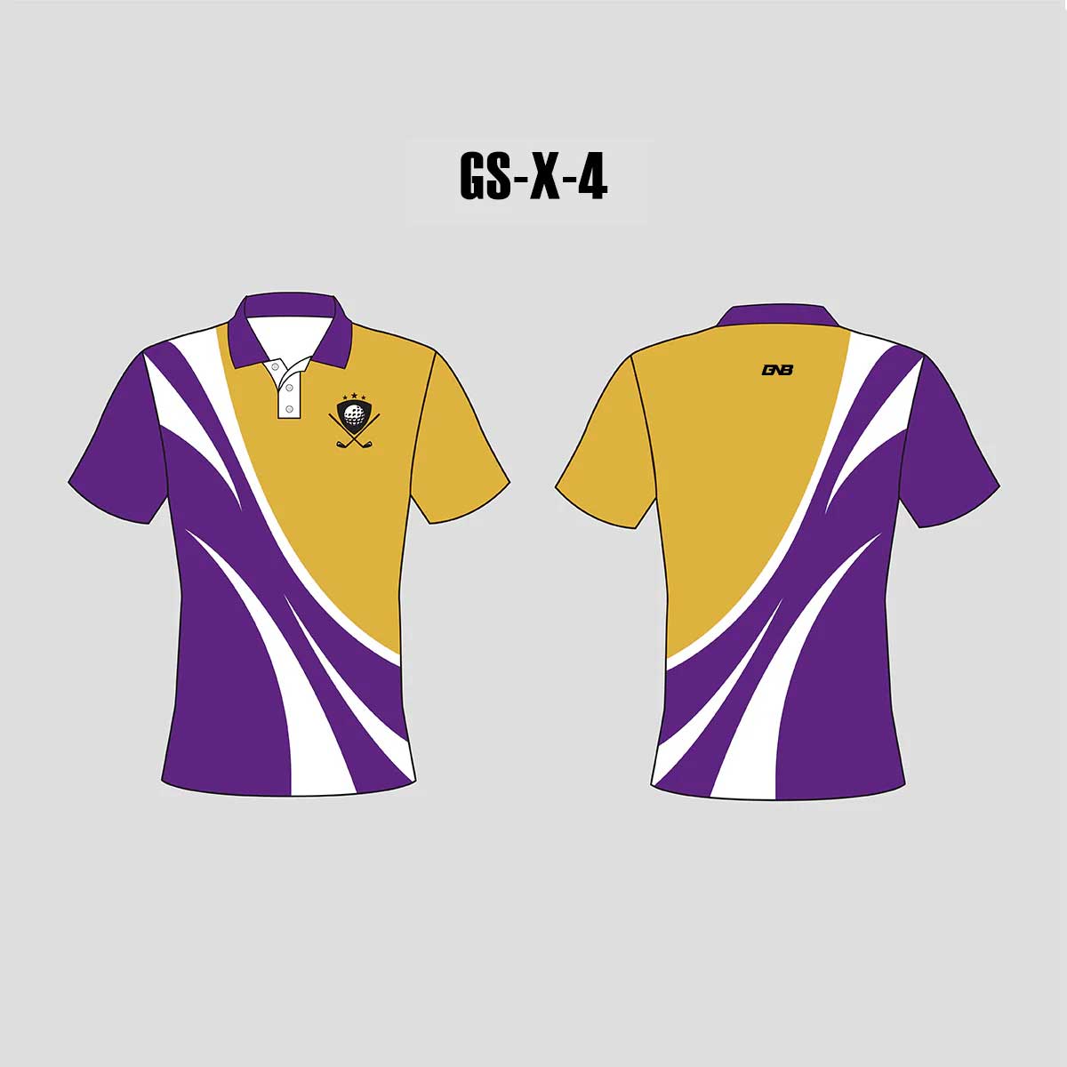 X4 Gold Purple Custom Womens Golf Shirts With Logo
