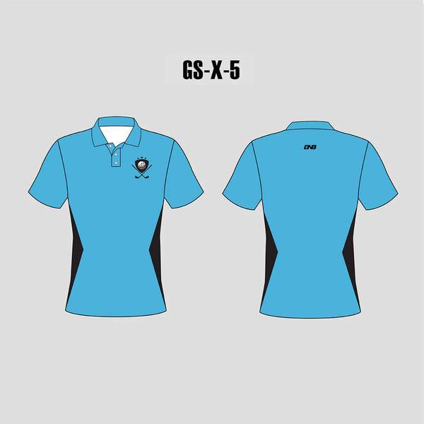 X5 Blue Black Custom Ladies Golf Shirts