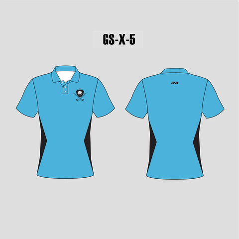 X5 Blue Black Custom Ladies Golf Shirts