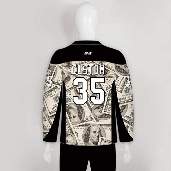 HJX6 Greenback Sublimated Custom Unique Hockey Jerseys