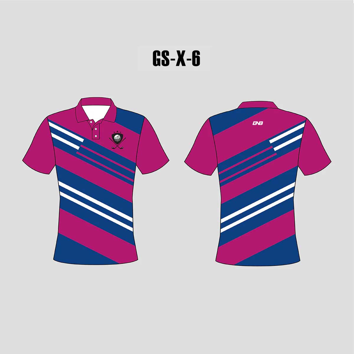 X6 Blue Pink Custom Golf Shirts For Women