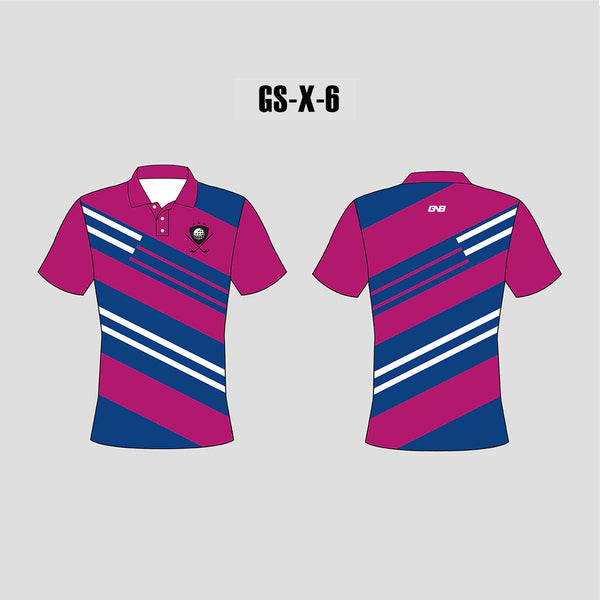 X6 Blue Pink Custom Golf Shirts For Women