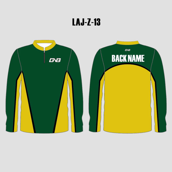 LAJZ13 Green Gold Long Sleeve Custom Archery Club Archer Jerseys