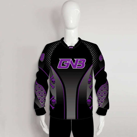 PJZ17 Skull & Bone Black Purple Grey Custom Paintball Jerseys