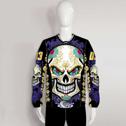 PJZ3 Purple Black Angry Sugar Skull Cool Custom Paintball Jerseys