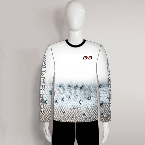 FJZ51 Fish Scale Custom Fishing Shirts Crewneck