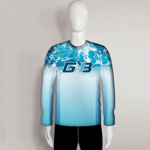 FJZ63 Ocean Surface Sea Foam Background Performance Custom Fishing Shirts