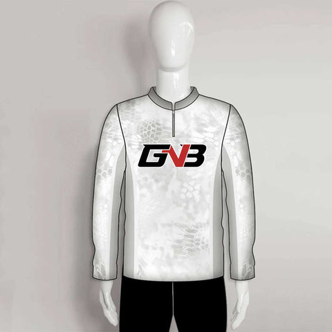 FJZ68 White Light Gray Performance Custom Fishing Shirts