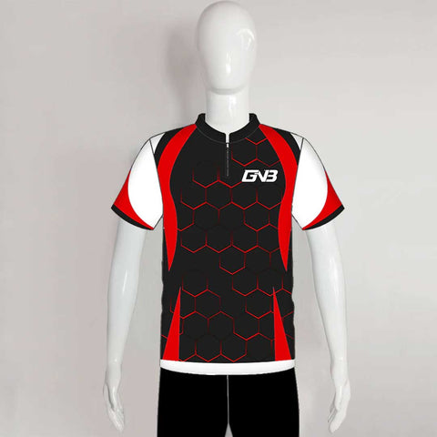 SJZ07 Black Red Hexagon Custom Cool Competitive Shooting Jerseys