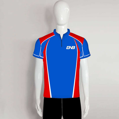 SJZ04 Red Blue Custom Sublimated Competitive Shooting Jerseys