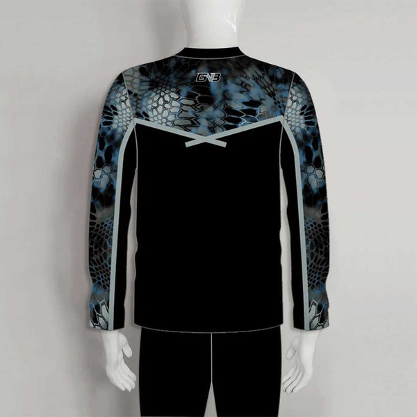 FJZ70 Light Blue Gray Performance Custom Fishing Shirts