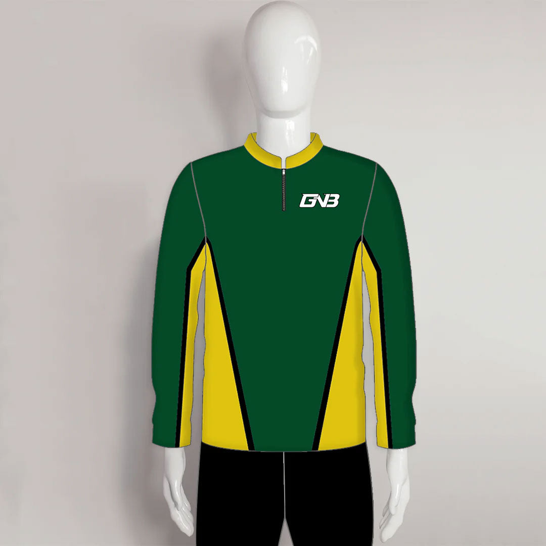 LAJZ13 Green Gold Long Sleeve Custom Archery Club Archer Jerseys